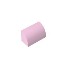 Brick Curved 1 x 2 x 1 No Studs #37352 Brick Curved 1 x 2 x 1 No Studs #37352 - 17-Pale Pink Lego Block Sets Alternative