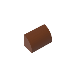 Brick Curved 1 x 2 x 1 No Studs #37352 Brick Curved 1 x 2 x 1 No Studs #37352 - 81-Reddish Brown Lego Block Sets Alternative