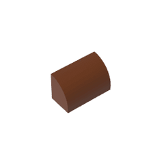 Brick Curved 1 x 2 x 1 No Studs #37352 Brick Curved 1 x 2 x 1 No Studs #37352 - 81-Reddish Brown Lego Block Sets Alternative
