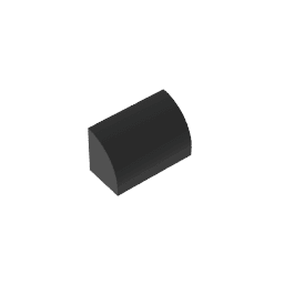 Brick Curved 1 x 2 x 1 No Studs #37352 Brick Curved 1 x 2 x 1 No Studs #37352 - 80-Black Lego Block Sets Alternative