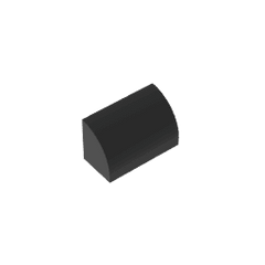 Brick Curved 1 x 2 x 1 No Studs #37352 Brick Curved 1 x 2 x 1 No Studs #37352 - 80-Black Lego Block Sets Alternative