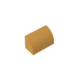 Brick Curved 1 x 2 x 1 No Studs #37352 Brick Curved 1 x 2 x 1 No Studs #37352 - 35-Pearl Gold Lego Block Sets Alternative