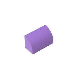 Brick Curved 1 x 2 x 1 No Studs #37352 Brick Curved 1 x 2 x 1 No Studs #37352 - 62-Medium Lavender Lego Block Sets Alternative