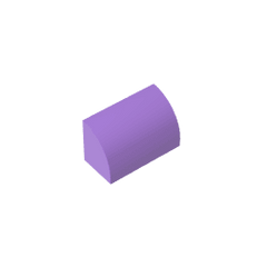 Brick Curved 1 x 2 x 1 No Studs #37352 Brick Curved 1 x 2 x 1 No Studs #37352 - 62-Medium Lavender Lego Block Sets Alternative