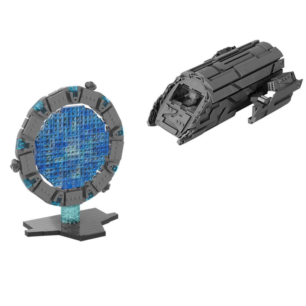 Atlantis Spacegate with Puddle Jumper Gateships/Lantean Jumpers MOC Building Block Bricks |MocPixel Atlantis Spacegate with Puddle Jumper Gateships/Lantean Jumpers MOC Building Block Bricks |MocPixel - Puddle Jumper+Gate Lego Block Sets Alternative